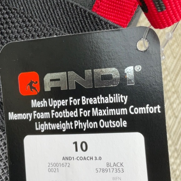 And1 Coach 3.0 Black Mens Sneakers Size 10 NWT - Picture 9 of 9